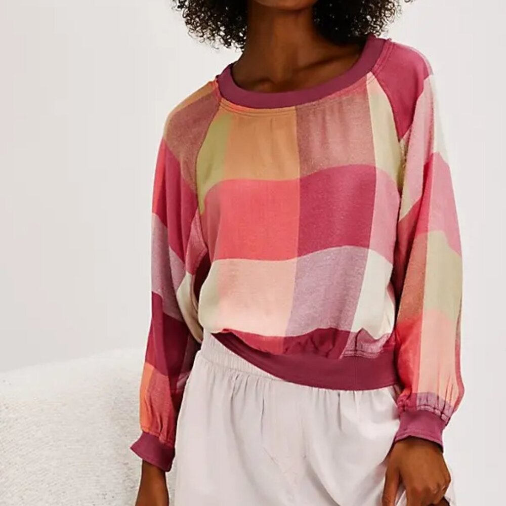 Free‎ People Sugar Cookie Flannel Shirt in Warm Combo, Size XS, New with Tag